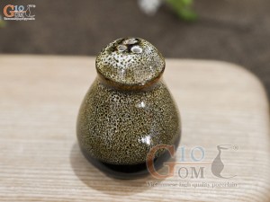 Lọ tiêu men gấm vàng