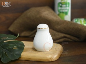 Lọ tiêu men trắng kẻ chỉ vàng kim