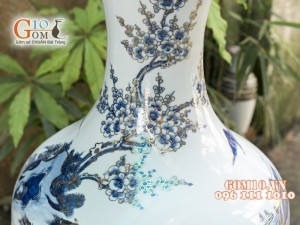 Lọ tỏi men rong cổ cảnh Mã Đáo Thành Công 50cm - Vẽ Vàng 24k