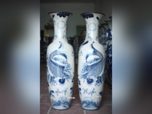 Lộc bình Lý ngư vọng nguyệt, cao 1m7