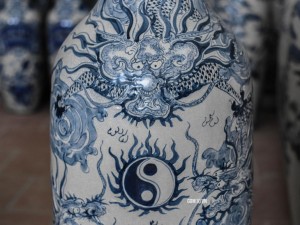 Lộc bình ngũ long chầu nguyệt, cao 1m6