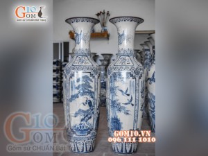 Lộc bình tứ cảnh, Tùng - cúc - trúc - mai, cao 1m7