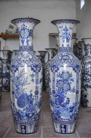 Lộc bình tứ quý chim hoa ( Hàng vẽ kĩ):1m7