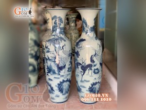 Lộc bình vẽ lộc hạc 1m55 (cả chân kê)