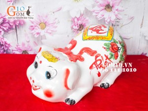 Lợn trắng ngửa mặt vẽ Phát Tài