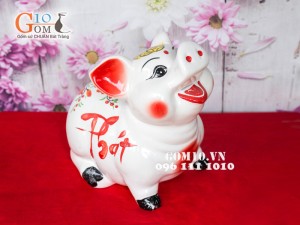 Lợn trắng tai vểnh vẽ Phát Tài