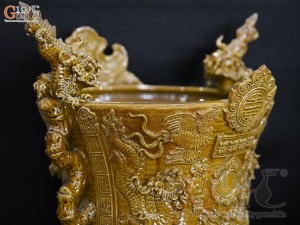 Lư hương men cổ đắp nổi mô phỏng Thời Lê, đường kính 30cm