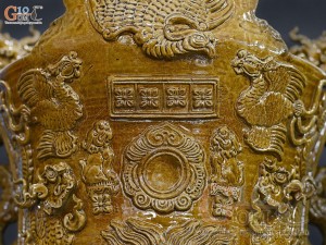 Lư hương men cổ đắp nổi mô phỏng Thời Lê, đường kính 30cm