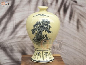 Mai bình men cổ họa tiết Mã Đáo Thành Công, cao 45cm