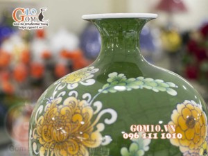Mai bình men màu vẽ Phú Quý Ngàn Hoa, cao 50cm