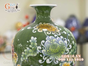 Mai bình men màu vẽ Phú Quý Ngàn Hoa, cao 50cm