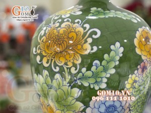 Mai bình men màu vẽ Phú Quý Ngàn Hoa, cao 50cm