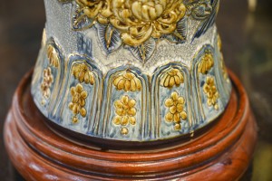 Mai bình men rạn đắp nổi Thuận Buồm Xuôi Gió vẽ vàng 24k, cao 58cm