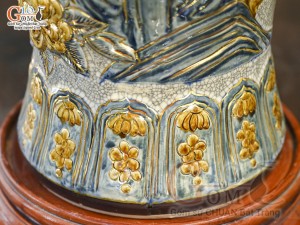 Mai bình men rạn đắp nổi Thuận Buồm Xuôi Gió vẽ vàng 24k, cao 58cm