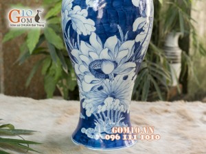 Mai bình men rong cổ cảnh Băng Sen 42cm