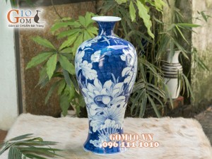 Mai bình men rong cổ cảnh Băng Sen 36cm