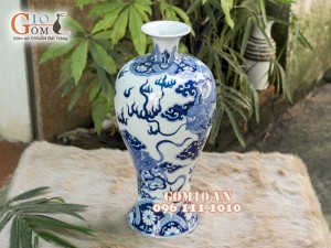 Mai bình men rong cổ cảnh Kỳ Lân 42cm