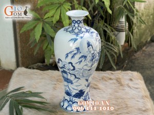 Mai bình men rong cổ cảnh Phật Bà Quan Âm 42cm