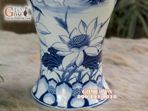 Mai bình men rong cổ cảnh Phật Bà Quan Âm 42cm