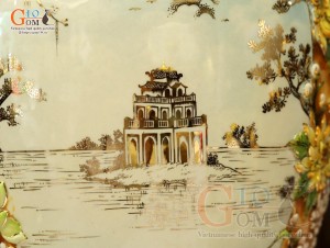 Mai bình men vân mây đắp nổi Tứ Cảnh vẽ vàng 24k, cao 75cm