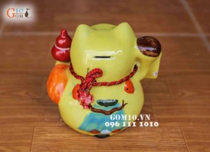 Tượng sứ tiết kiệm Mèo thần tài số 2