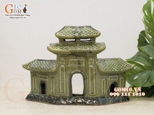 Mô hình Cổng Tam Quan men màu, 26cm