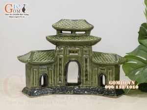 Mô hình Cổng Tam Quan men màu, 26cm