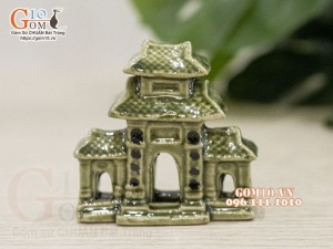 Mô hình Cổng Tam Quan mini men màu, 6cm