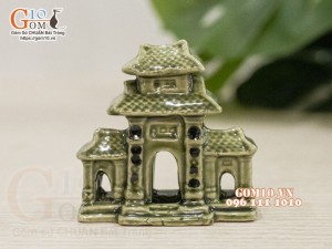 Mô hình Cổng Tam Quan mini men màu, 6cm