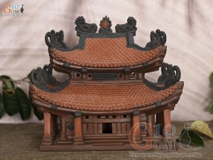 Mô hình gốm đình hai mái, 30x20cm