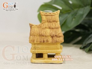 Mô hình nhà Rông Tây Nguyên mini, cao 9cm