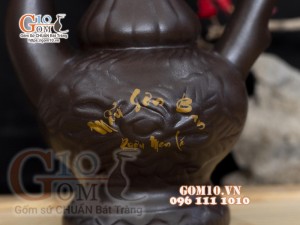 Ấm rượu dáng bình cổ men gốm in logo