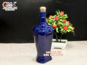 Nậm rượu dáng chai, màu xanh 750ml