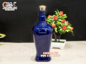 Nậm rượu dáng chai, màu xanh 750ml