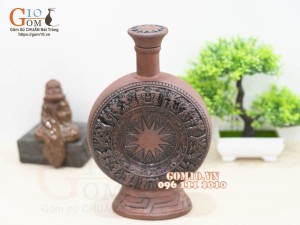 Nậm rượu dáng trống đồng đông sơn, 300ml