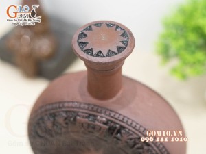 Nậm rượu dáng trống đồng đông sơn, 300ml