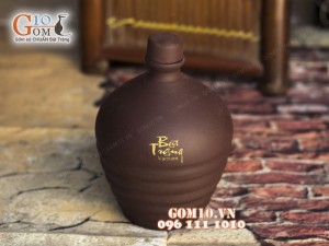 Nậm rượu gốm Bát Tràng dáng tròn 1.25L