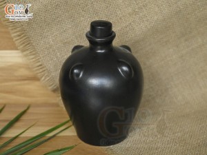 Nậm rượu gốm đen in logo, 500ml
