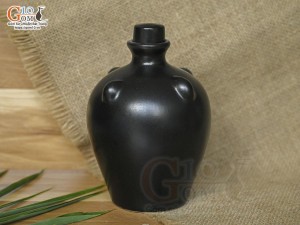 Nậm rượu gốm đen in logo, 500ml