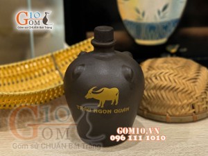 Nậm rượu gốm in logo