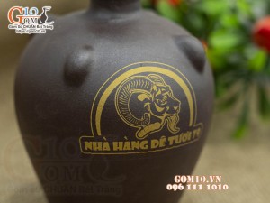 Nậm rượu gốm in logo
