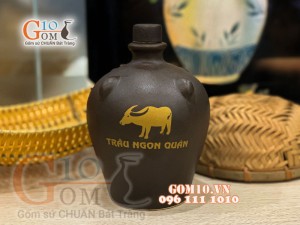 Nậm rượu gốm in logo