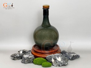 Nậm rượu gốm men cổ màu xanh đá, 1Lít