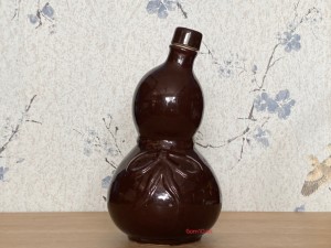 Nậm rượu men bóng 2 bầu dáng nghiêng, 500ml