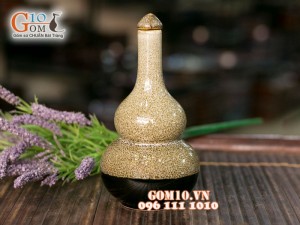 Nậm rượu men gấm vàng 18cm