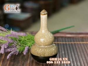Nậm rượu men gấm vàng 18cm