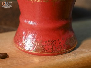 Nậm rượu men màu đỏ in logo