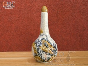 Nậm rượu men rạn Long Trấn đắp nổi Rồng, 0.3 Lít (S3)