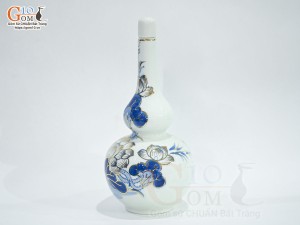 Nậm rượu men rong cổ vẽ hoạ tiết sen 0,5L - vẽ Vàng 24k