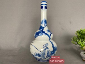 Nậm rượu men chàm cổ vẽ cảnh lã vọng câu, 2 Lít